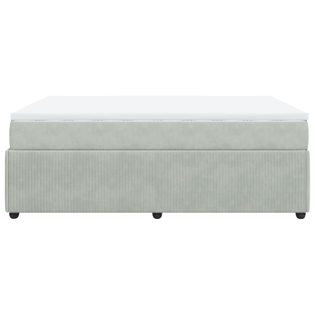Boxspring met matras fluweel lichtgrijs 160x200 cm is nu te koop bij PeponiXL, paradijselijk wonen!