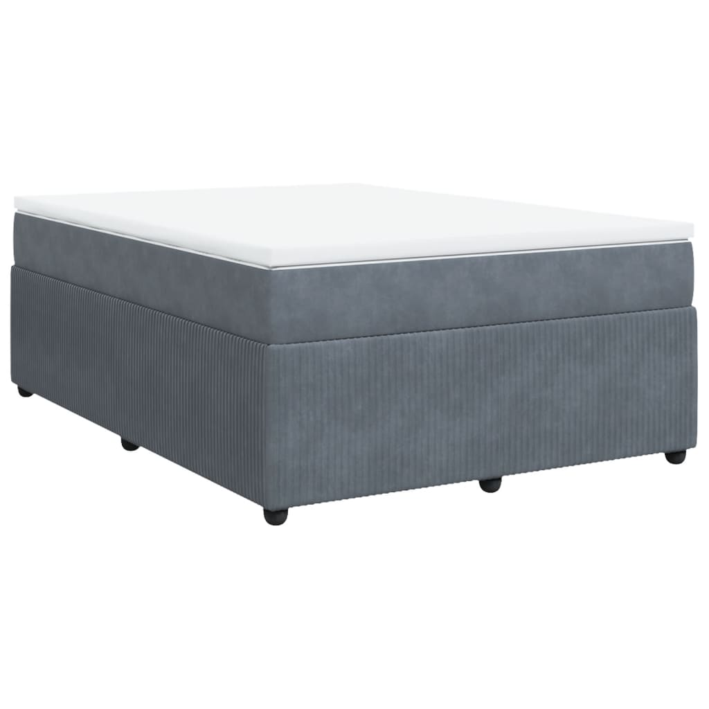 Boxspring met matras fluweel donkergrijs 160x200 cm is nu te koop bij PeponiXL, paradijselijk wonen!