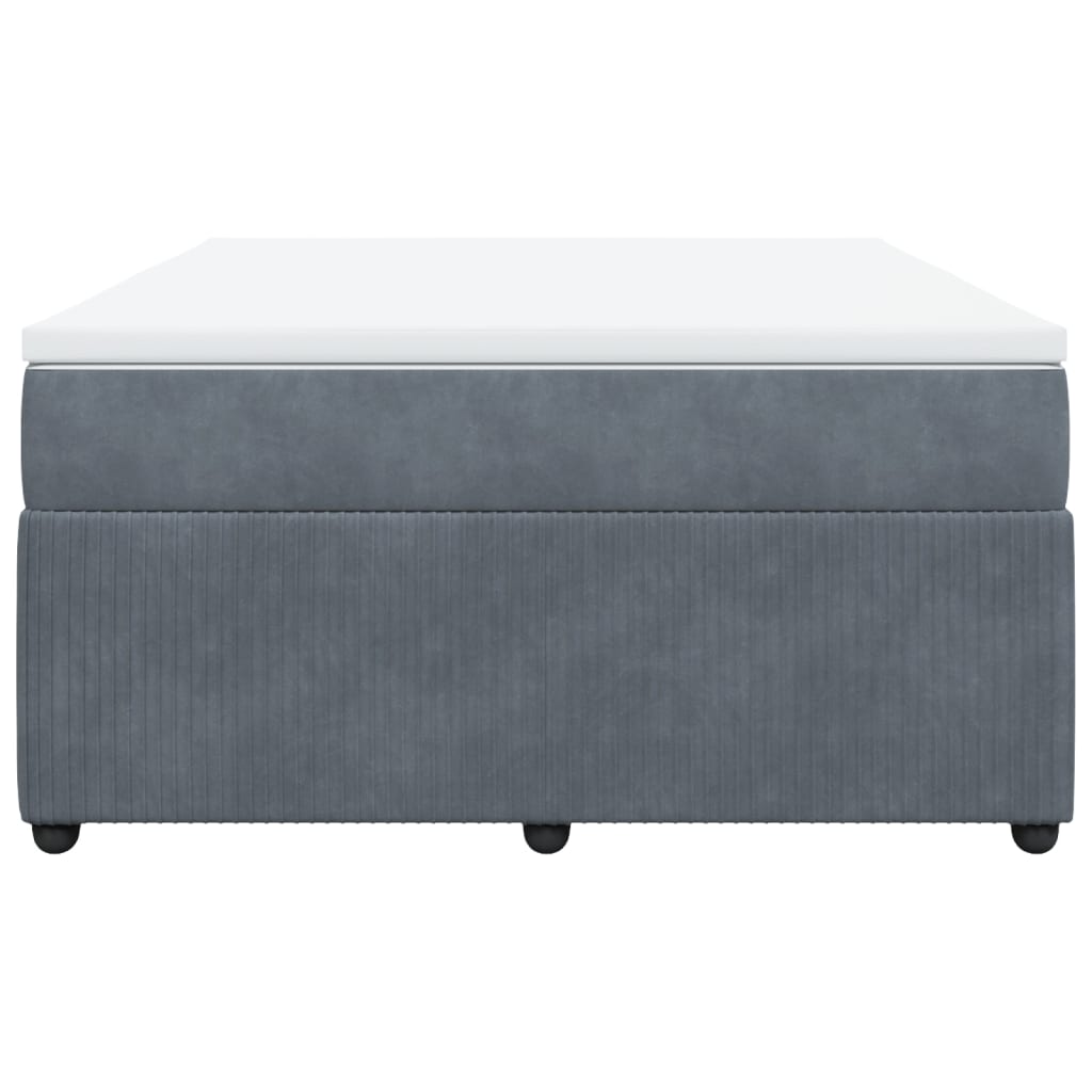 Boxspring met matras fluweel donkergrijs 160x200 cm is nu te koop bij PeponiXL, paradijselijk wonen!