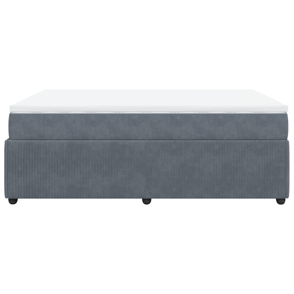 Boxspring met matras fluweel donkergrijs 160x200 cm is nu te koop bij PeponiXL, paradijselijk wonen!