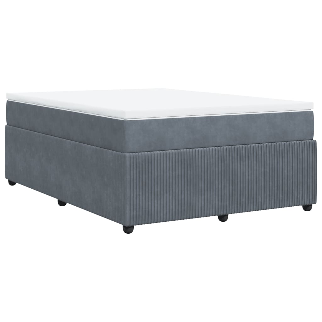 Boxspring met matras fluweel donkergrijs 160x200 cm is nu te koop bij PeponiXL, paradijselijk wonen!