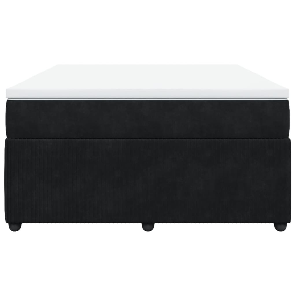 Boxspring met matras fluweel zwart 160x200 cm is nu te koop bij PeponiXL, paradijselijk wonen!