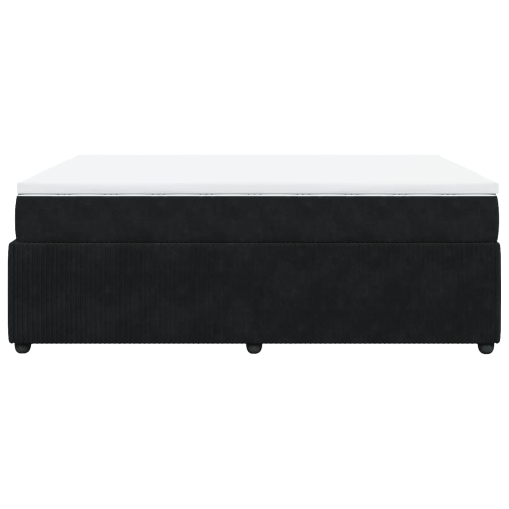 Boxspring met matras fluweel zwart 160x200 cm is nu te koop bij PeponiXL, paradijselijk wonen!