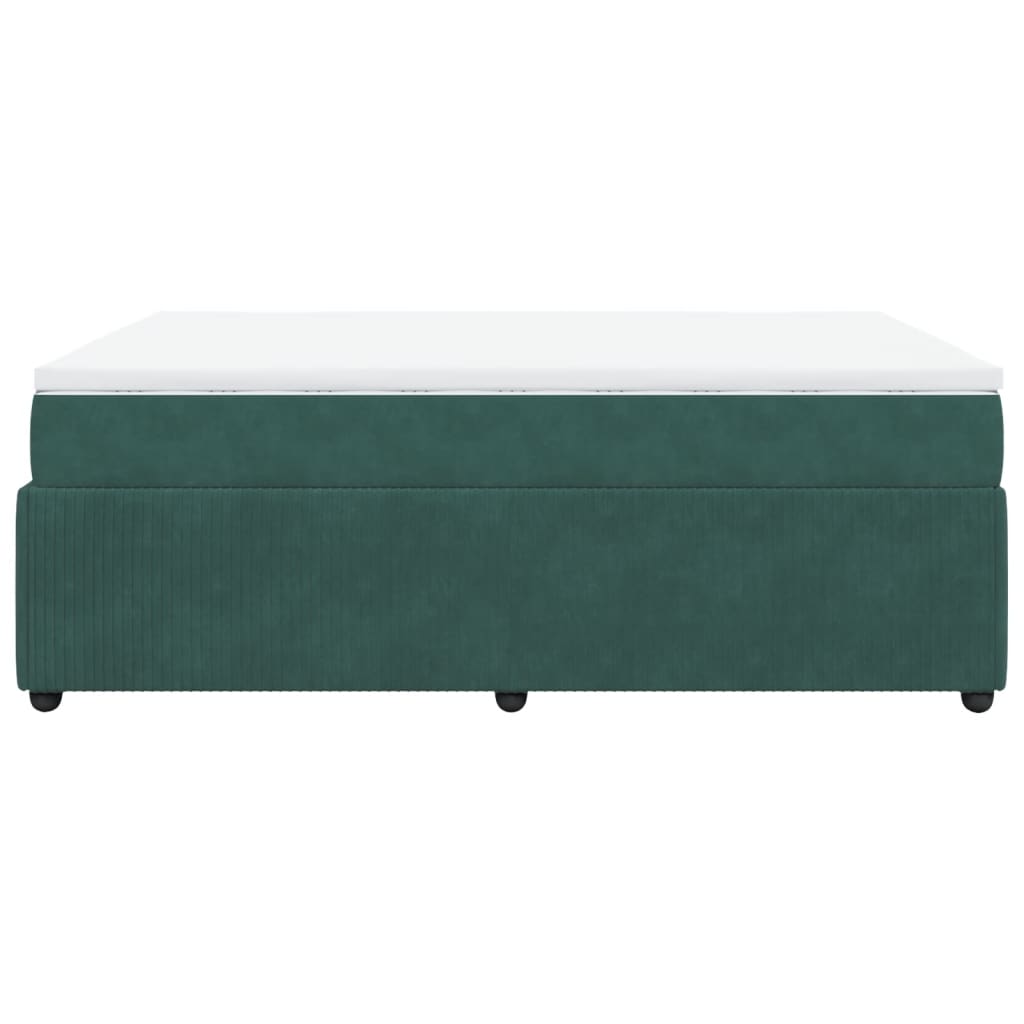 Boxspring met matras fluweel donkergroen 160x200 cm is nu te koop bij PeponiXL, paradijselijk wonen!