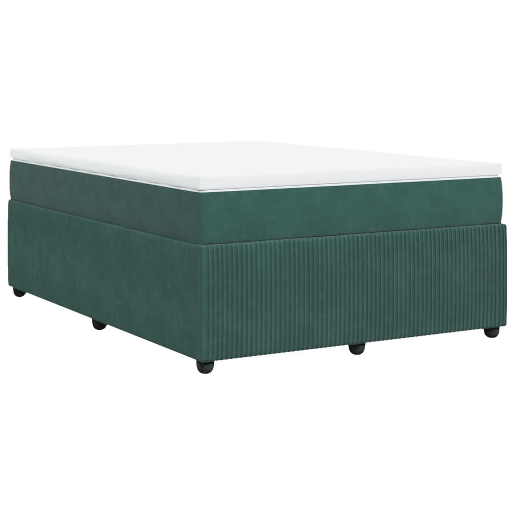 Boxspring met matras fluweel donkergroen 160x200 cm is nu te koop bij PeponiXL, paradijselijk wonen!