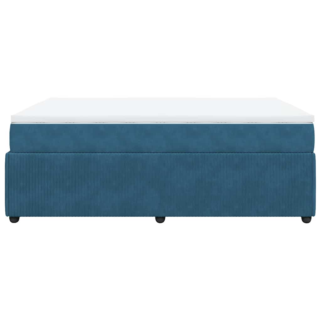 Boxspring met matras fluweel donkerblauw 160x200 cm is nu te koop bij PeponiXL, paradijselijk wonen!