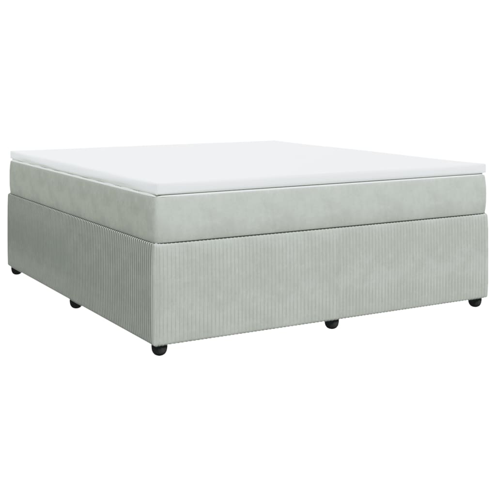 Boxspring met matras fluweel lichtgrijs 180x200 cm is nu te koop bij PeponiXL, paradijselijk wonen!