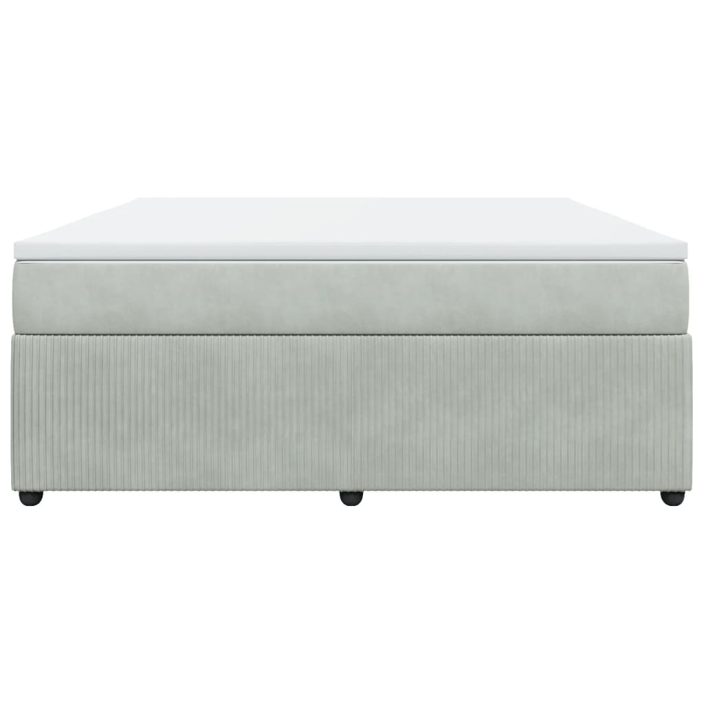 Boxspring met matras fluweel lichtgrijs 180x200 cm is nu te koop bij PeponiXL, paradijselijk wonen!