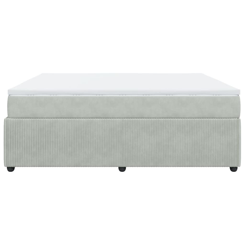Boxspring met matras fluweel lichtgrijs 180x200 cm is nu te koop bij PeponiXL, paradijselijk wonen!