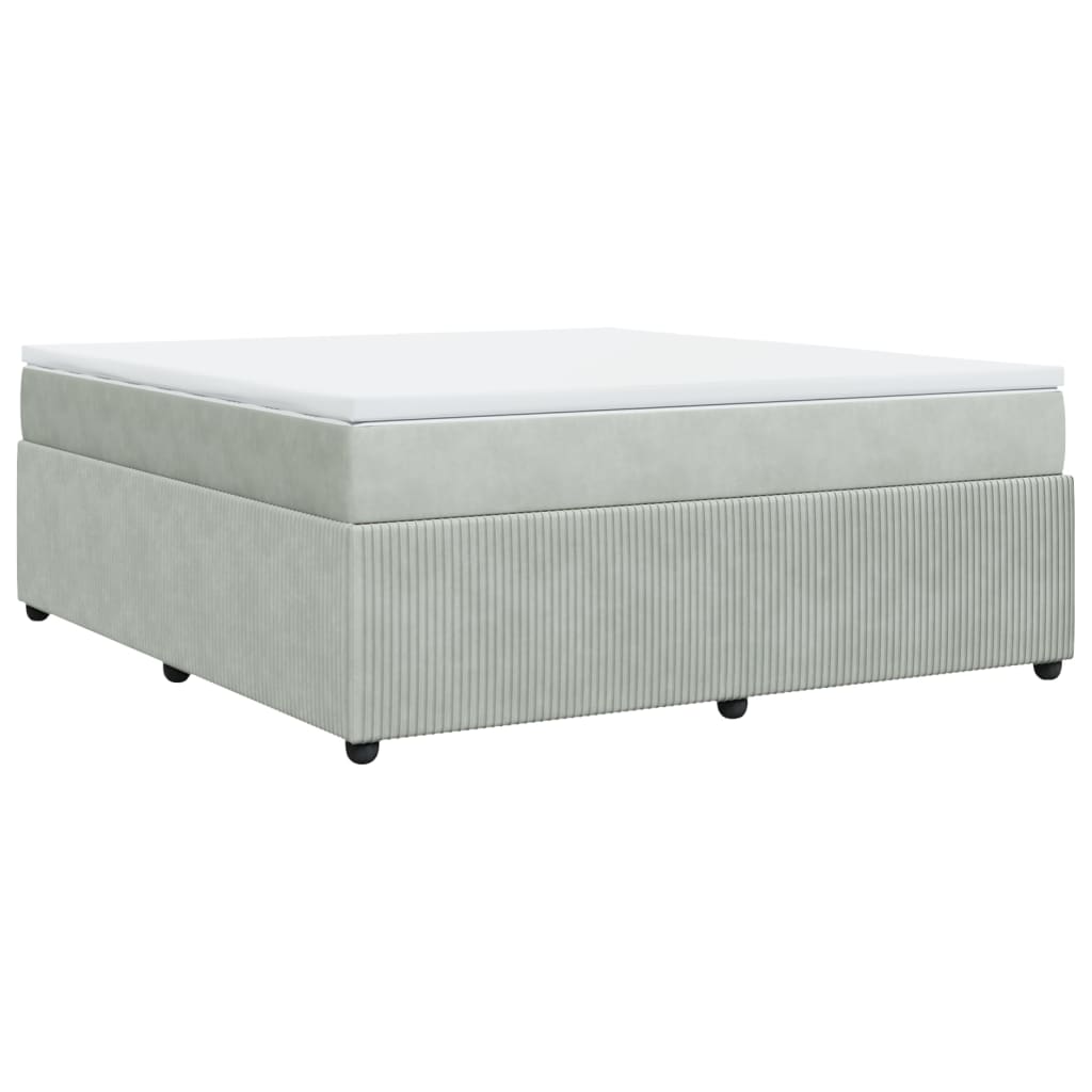 Boxspring met matras fluweel lichtgrijs 180x200 cm is nu te koop bij PeponiXL, paradijselijk wonen!