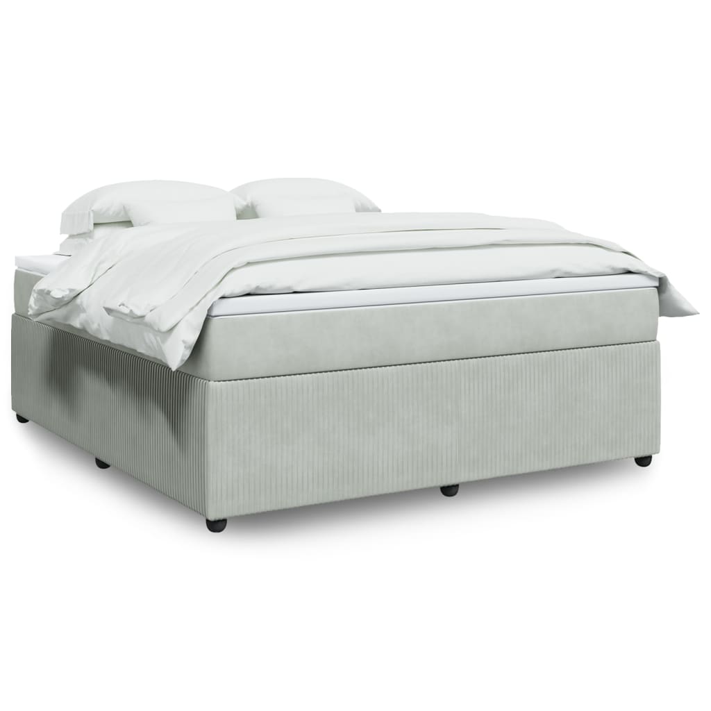 Boxspring met matras fluweel lichtgrijs 180x200 cm is nu te koop bij PeponiXL, paradijselijk wonen!