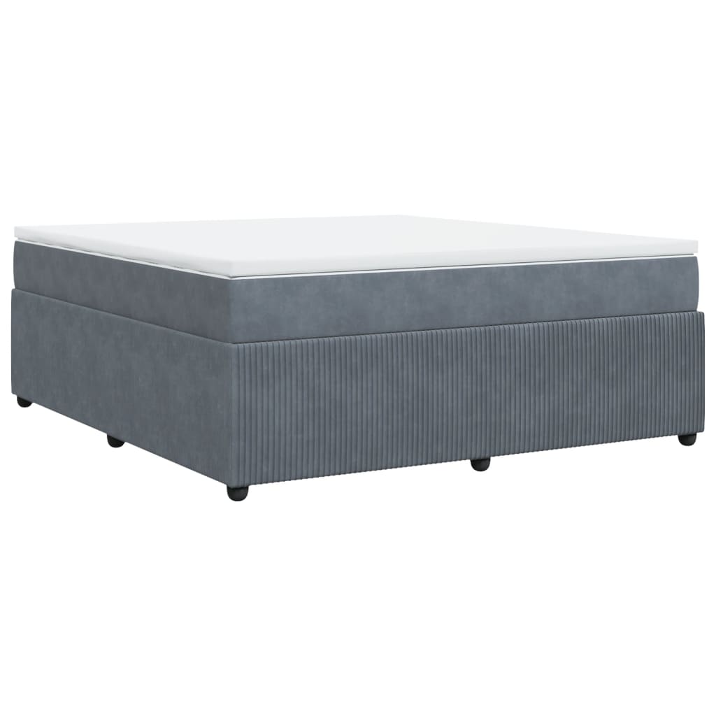 Boxspring met matras fluweel donkergrijs 180x200 cm is nu te koop bij PeponiXL, paradijselijk wonen!