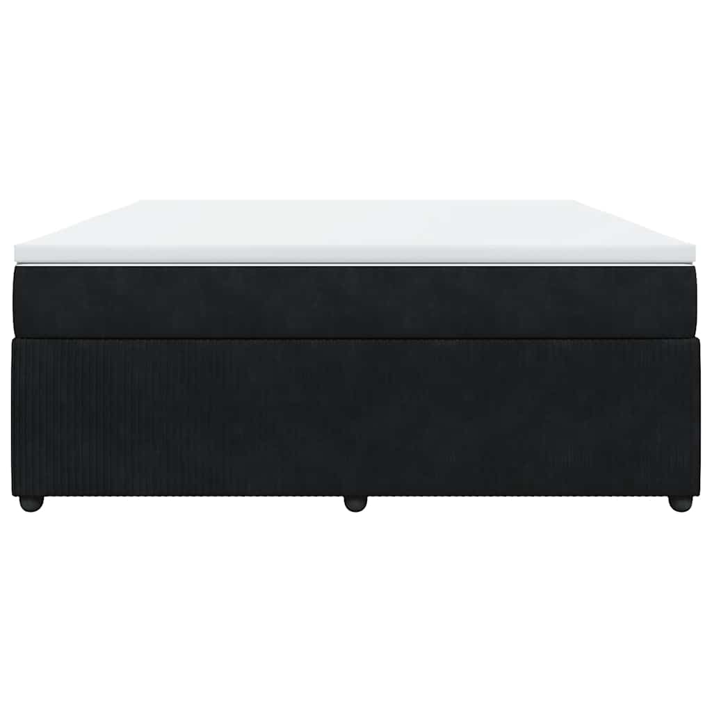 Boxspring met matras fluweel zwart 180x200 cm is nu te koop bij PeponiXL, paradijselijk wonen!