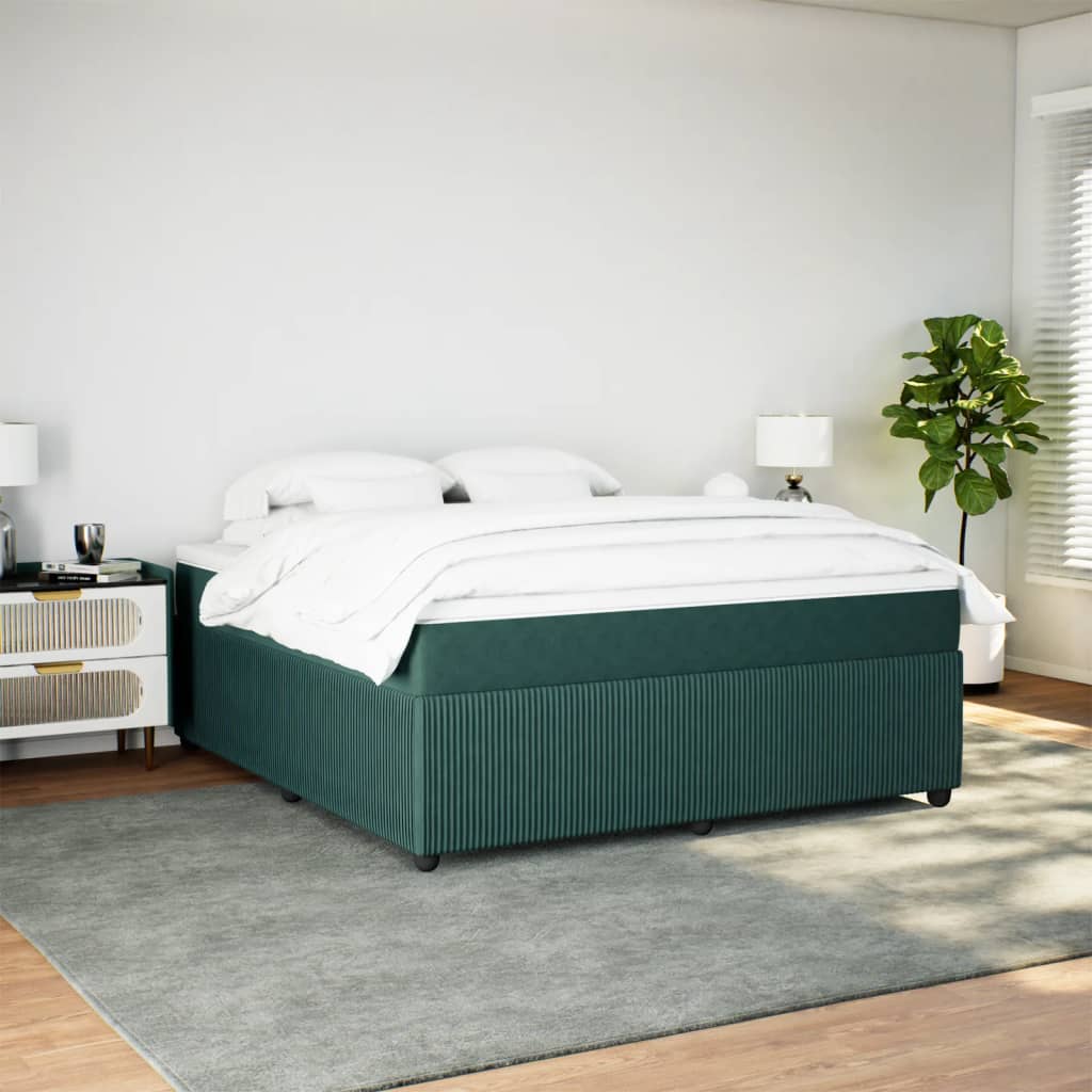 Boxspring met matras fluweel donkergroen 180x200 cm is nu te koop bij PeponiXL, paradijselijk wonen!