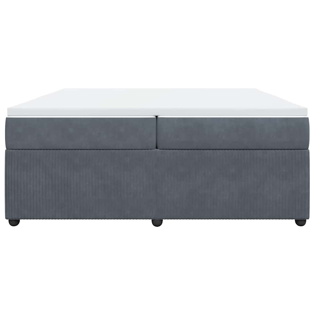 Boxspring met matras fluweel donkergrijs 200x200 cm is nu te koop bij PeponiXL, paradijselijk wonen!