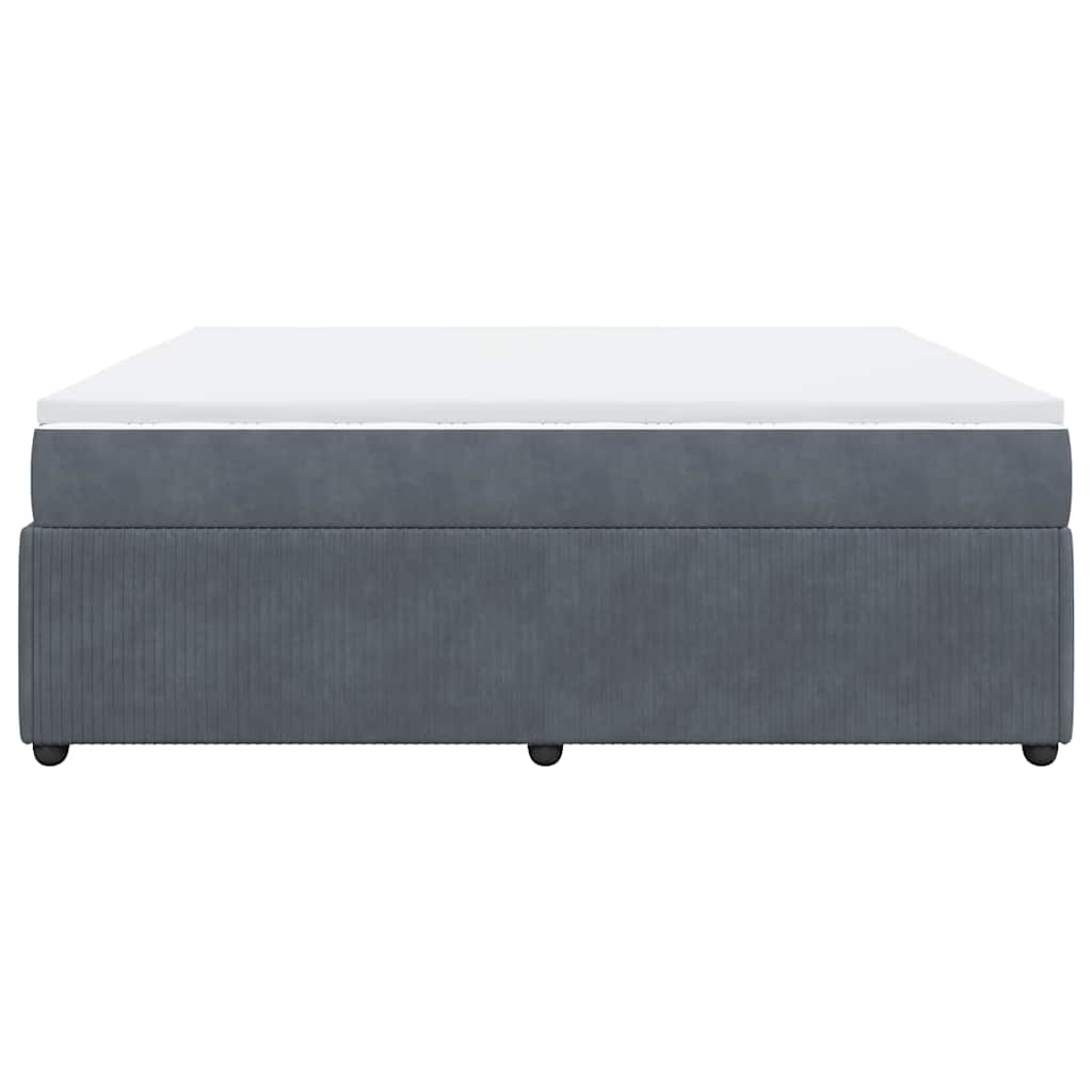 Boxspring met matras fluweel donkergrijs 200x200 cm is nu te koop bij PeponiXL, paradijselijk wonen!