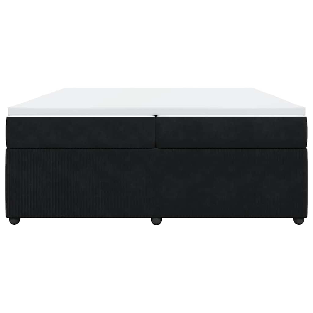 Boxspring met matras fluweel zwart 200x200 cm is nu te koop bij PeponiXL, paradijselijk wonen!