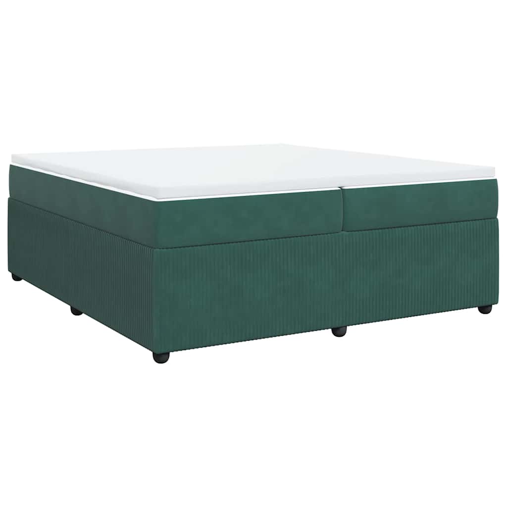 Boxspring met matras fluweel donkergroen 200x200 cm is nu te koop bij PeponiXL, paradijselijk wonen!