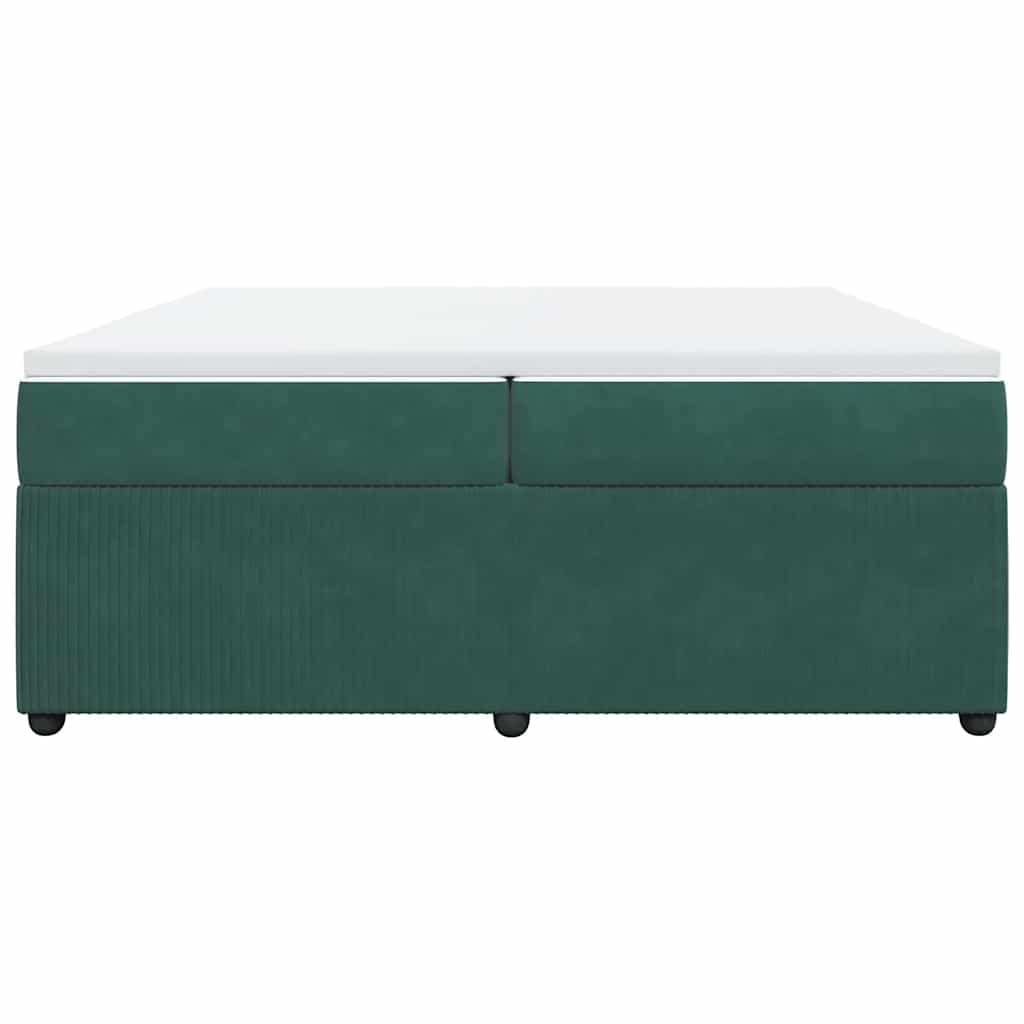 Boxspring met matras fluweel donkergroen 200x200 cm is nu te koop bij PeponiXL, paradijselijk wonen!