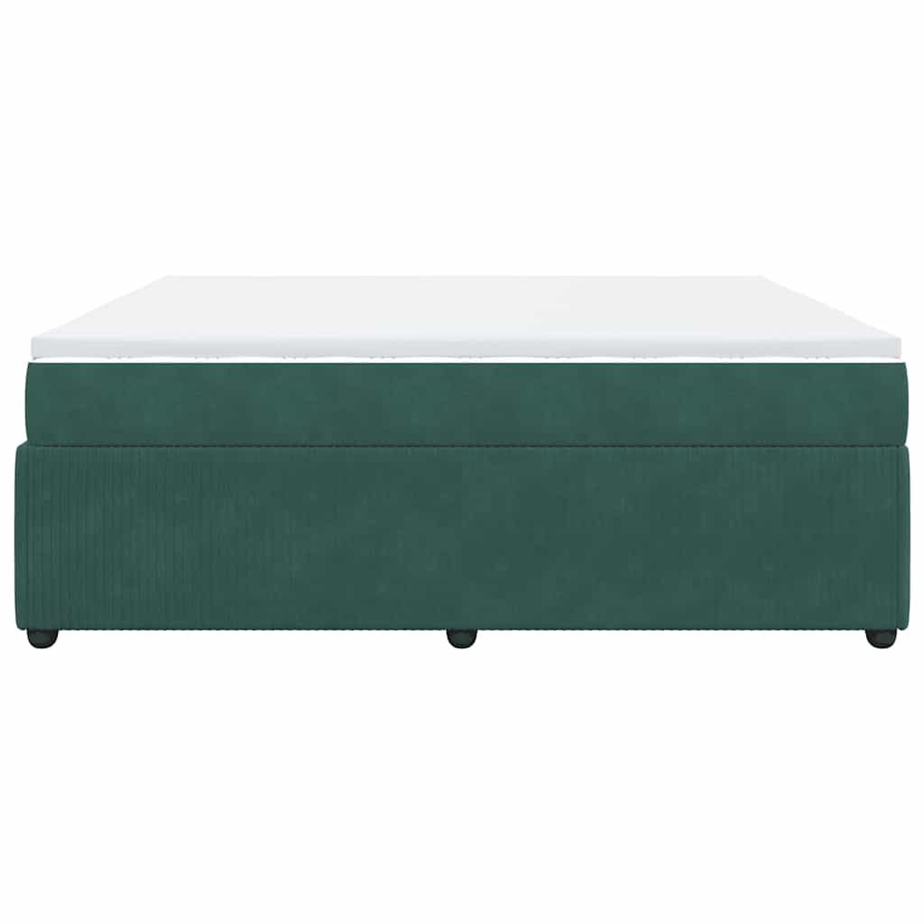 Boxspring met matras fluweel donkergroen 200x200 cm is nu te koop bij PeponiXL, paradijselijk wonen!