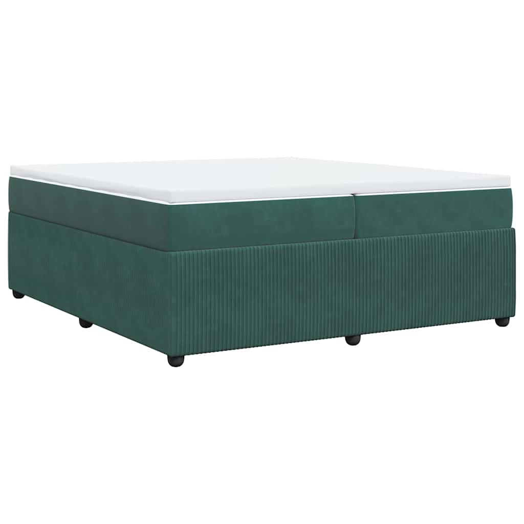 Boxspring met matras fluweel donkergroen 200x200 cm is nu te koop bij PeponiXL, paradijselijk wonen!