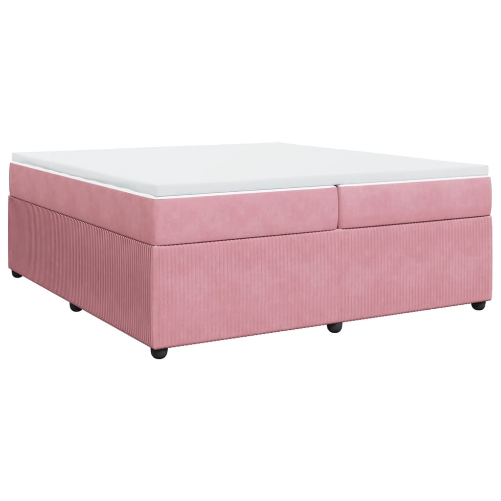 Boxspring met matras fluweel roze 200x200 cm is nu te koop bij PeponiXL, paradijselijk wonen!