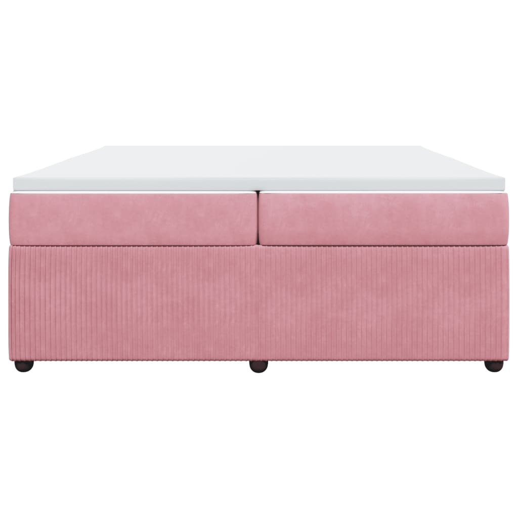 Boxspring met matras fluweel roze 200x200 cm is nu te koop bij PeponiXL, paradijselijk wonen!