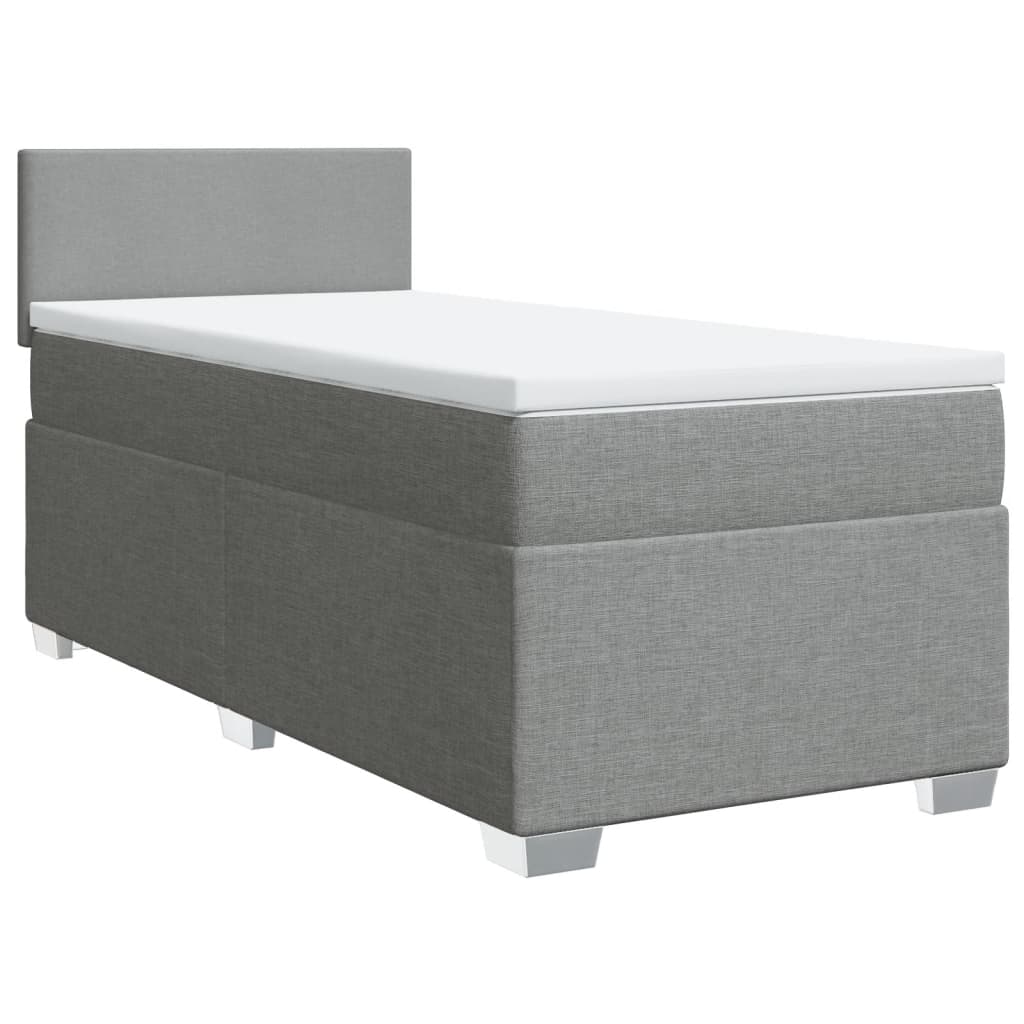 Boxspring met matras stof lichtgrijs 80x200 cm is nu te koop bij PeponiXL, paradijselijk wonen!