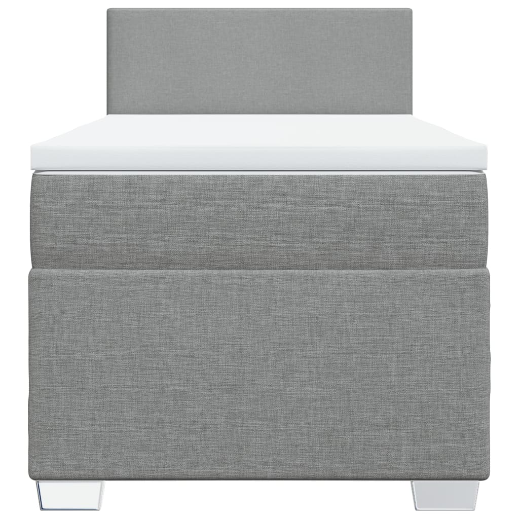 Boxspring met matras stof lichtgrijs 80x200 cm is nu te koop bij PeponiXL, paradijselijk wonen!