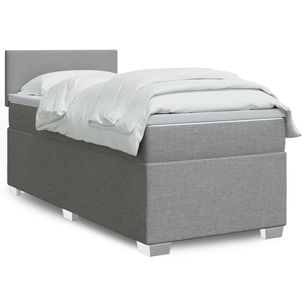 Boxspring met matras stof lichtgrijs 80x200 cm is nu te koop bij PeponiXL, paradijselijk wonen!