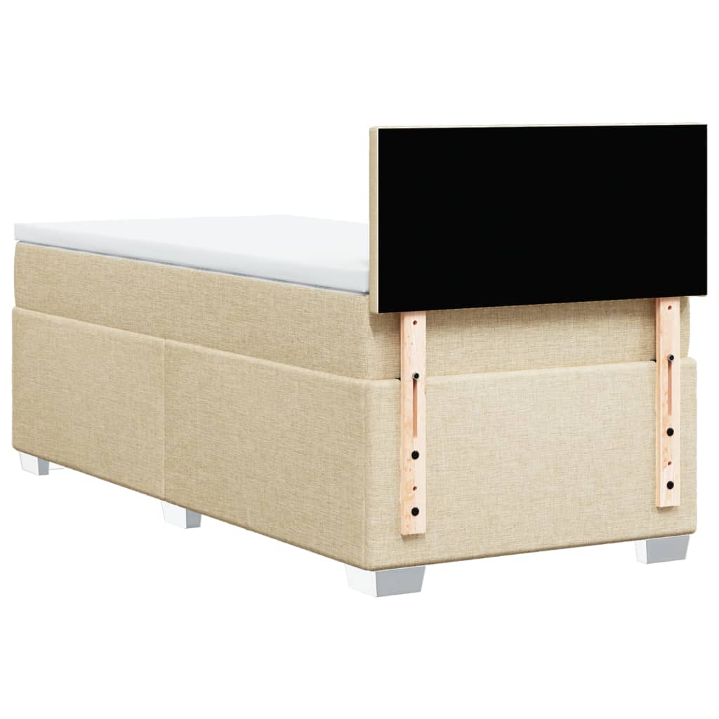 Boxspring met matras stof crèmekleurig 80x200 cm is nu te koop bij PeponiXL, paradijselijk wonen!