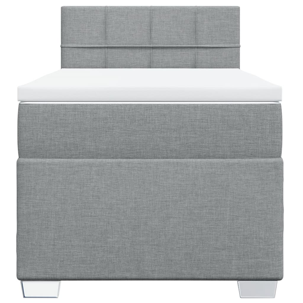 Boxspring met matras stof lichtgrijs 80x200 cm is nu te koop bij PeponiXL, paradijselijk wonen!