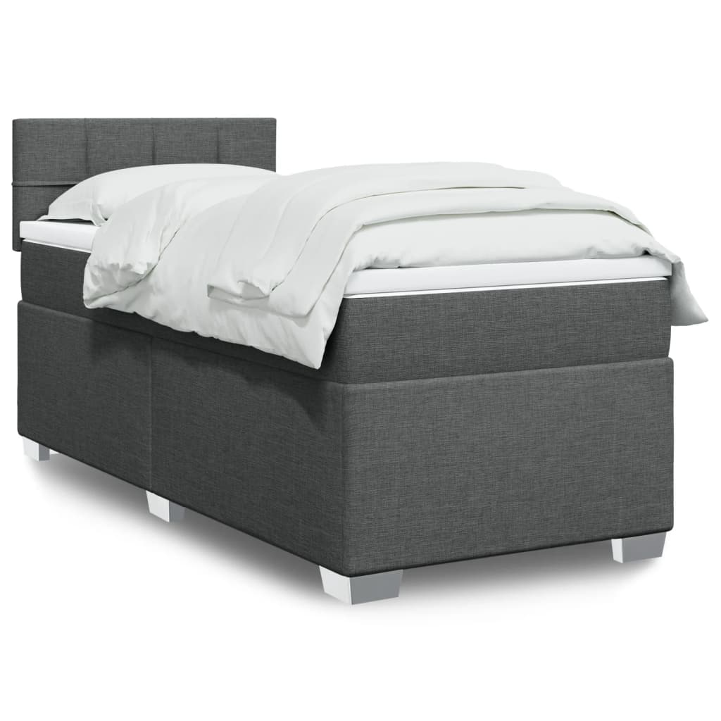 Boxspring met matras stof donkergrijs 80x200 cm is nu te koop bij PeponiXL, paradijselijk wonen!