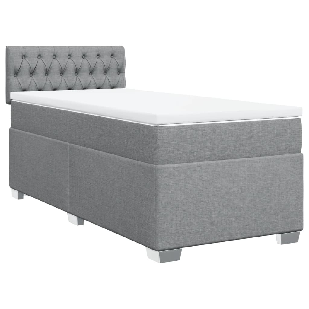 Boxspring met matras stof lichtgrijs 80x200 cm is nu te koop bij PeponiXL, paradijselijk wonen!