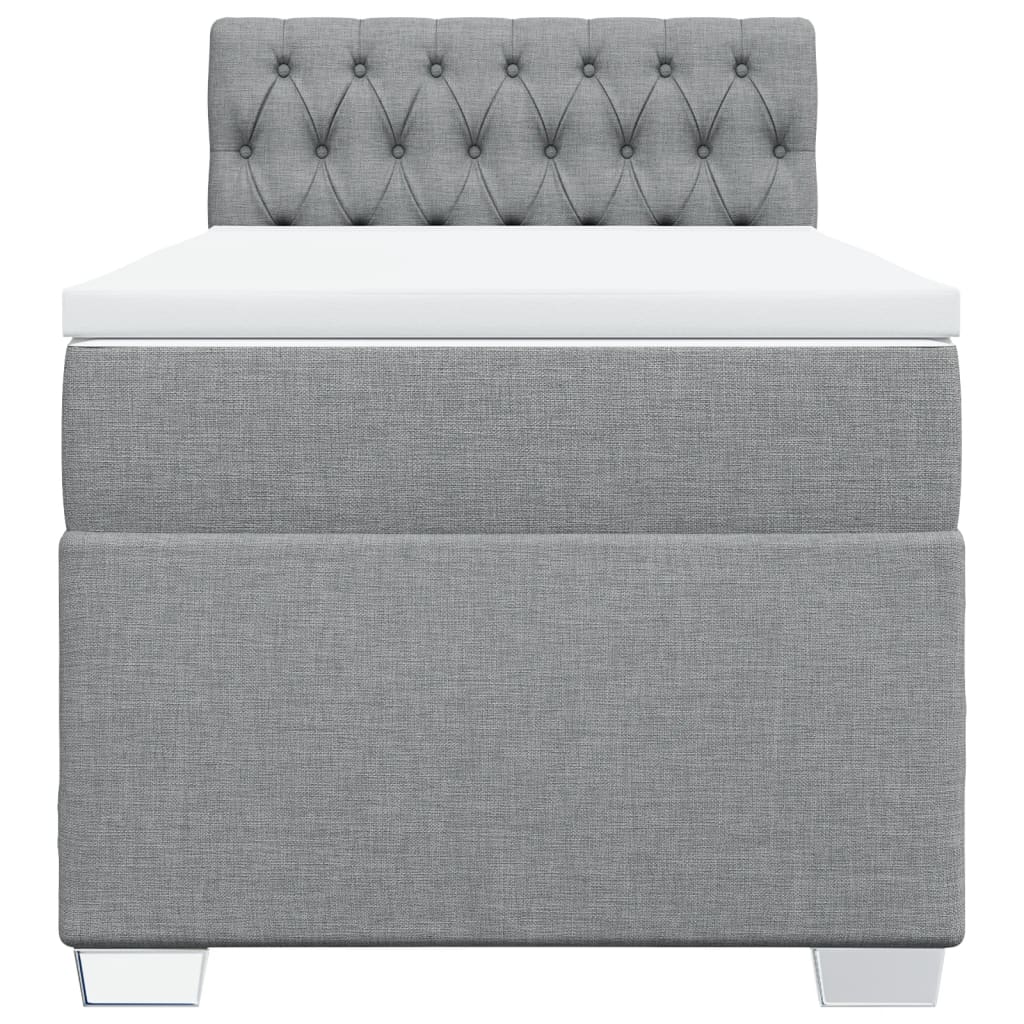 Boxspring met matras stof lichtgrijs 80x200 cm is nu te koop bij PeponiXL, paradijselijk wonen!