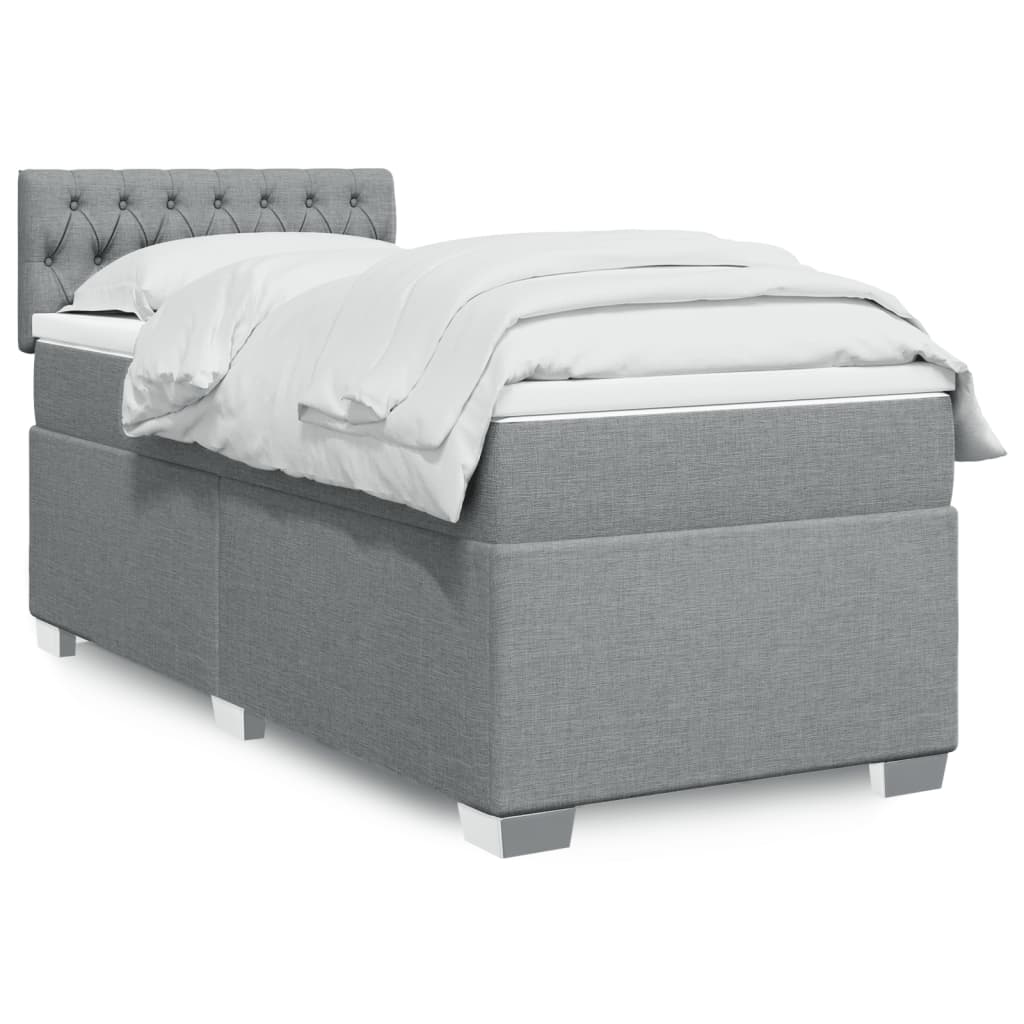 Boxspring met matras stof lichtgrijs 80x200 cm is nu te koop bij PeponiXL, paradijselijk wonen!