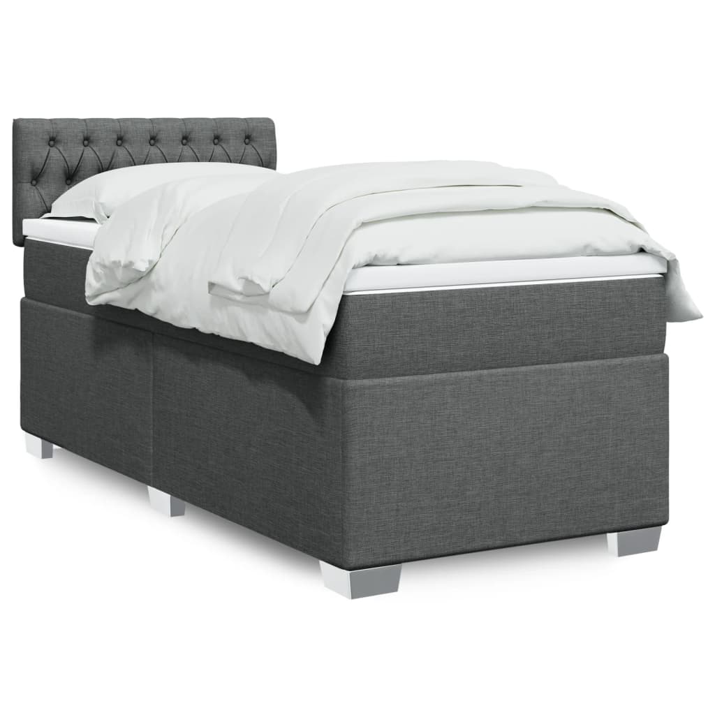 Boxspring met matras stof donkergrijs 80x200 cm is nu te koop bij PeponiXL, paradijselijk wonen!