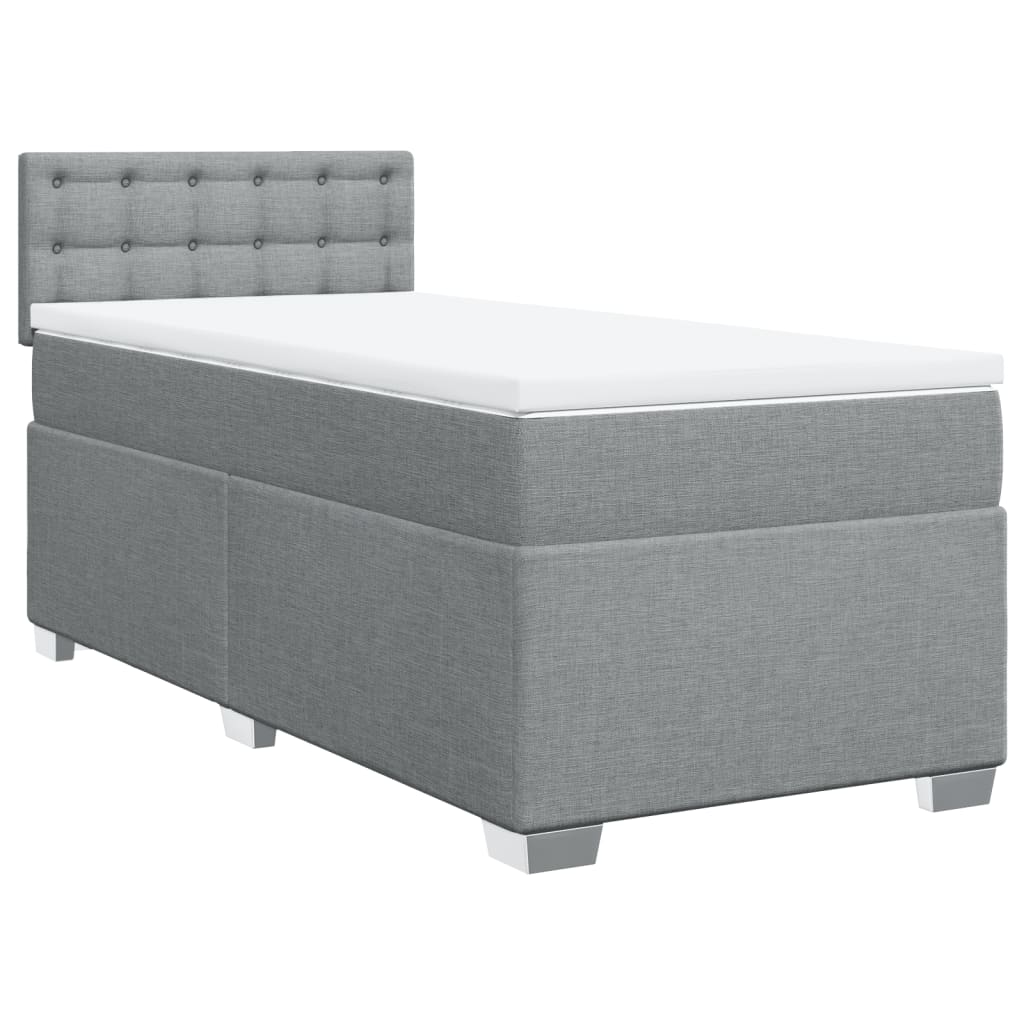 Boxspring met matras stof lichtgrijs 80x200 cm is nu te koop bij PeponiXL, paradijselijk wonen!