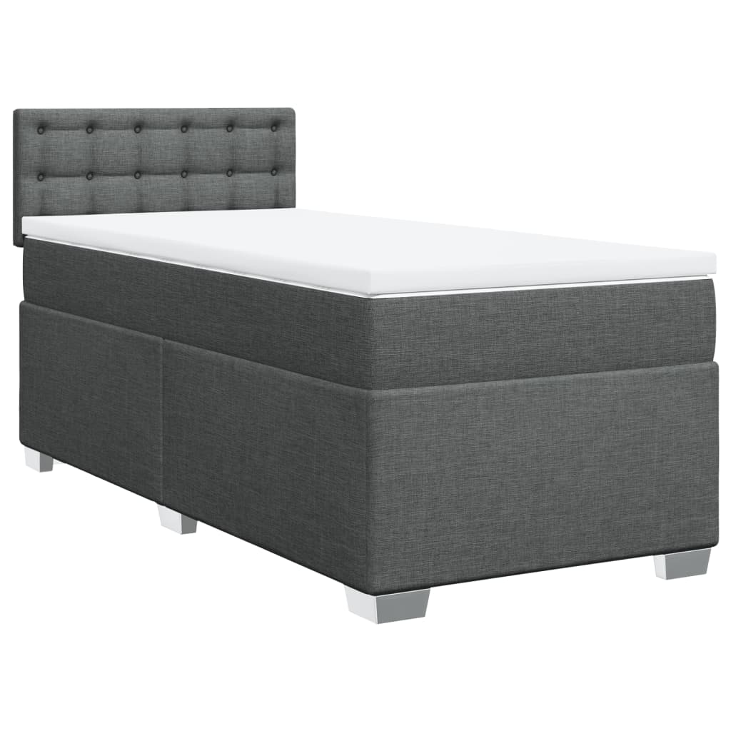 Boxspring met matras stof donkergrijs 80x200 cm is nu te koop bij PeponiXL, paradijselijk wonen!
