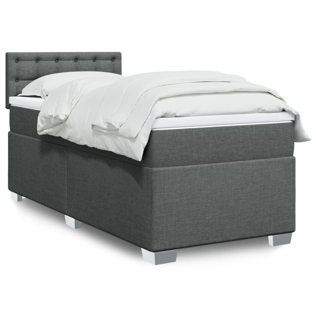 Boxspring met matras stof donkergrijs 80x200 cm is nu te koop bij PeponiXL, paradijselijk wonen!