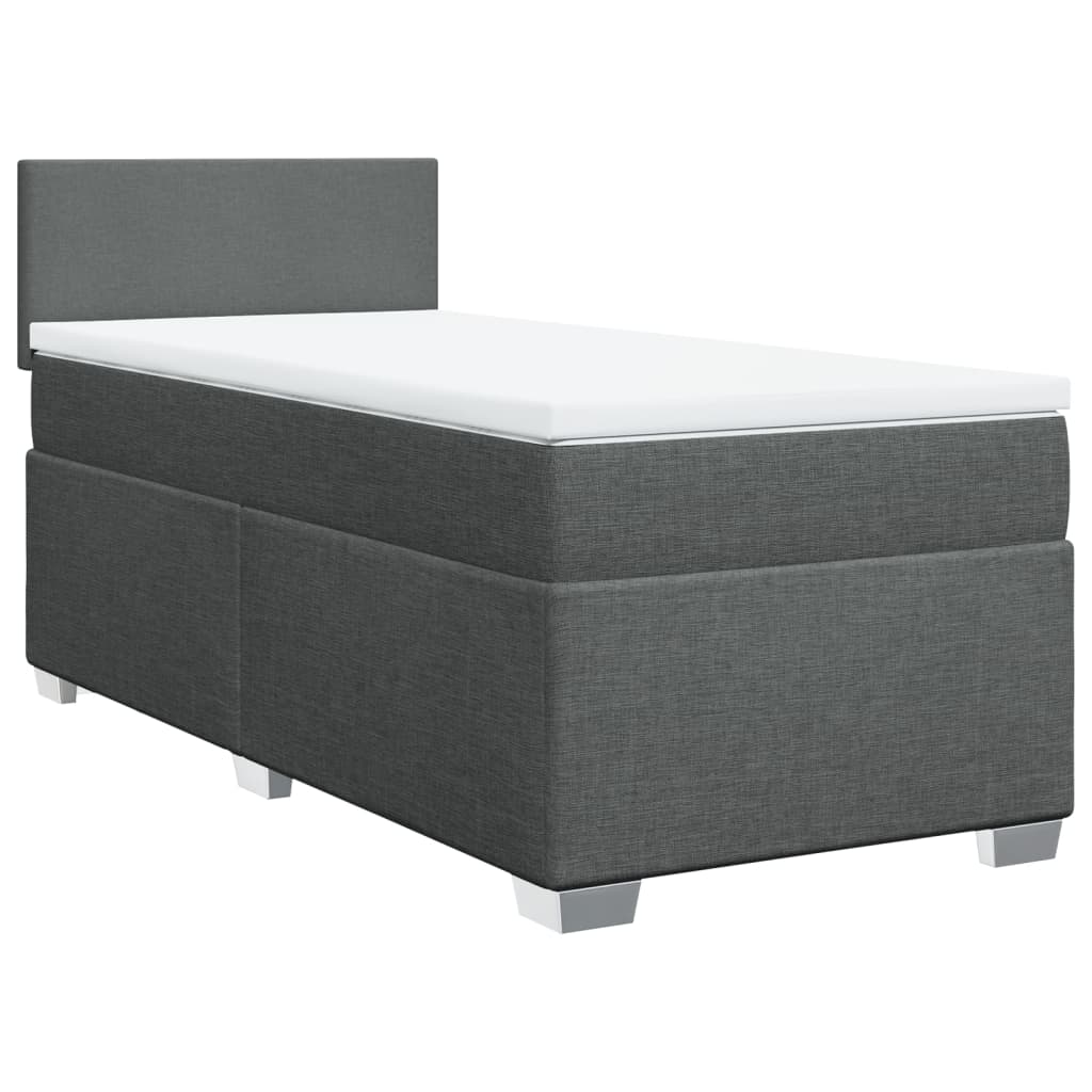 Boxspring met matras stof donkergrijs 90x190 cm is nu te koop bij PeponiXL, paradijselijk wonen!