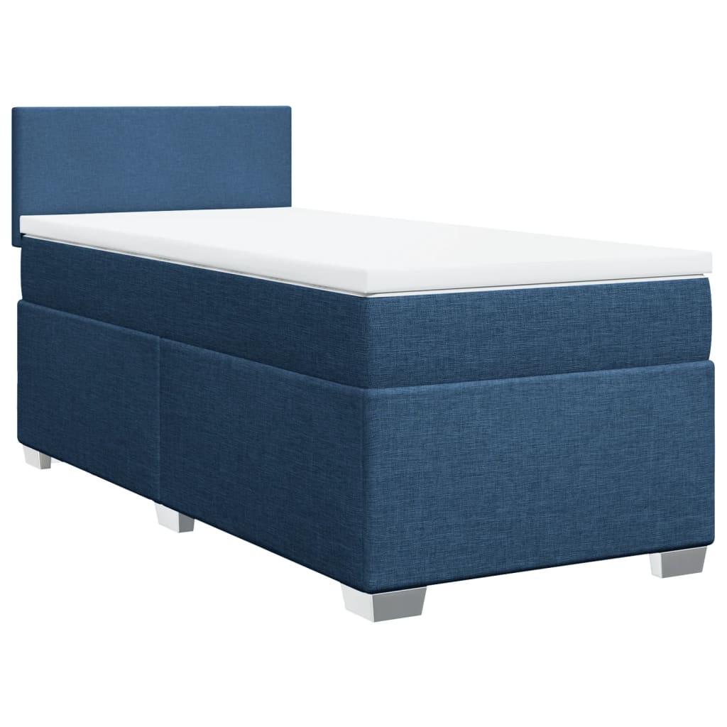Boxspring met matras stof blauw 90x190 cm is nu te koop bij PeponiXL, paradijselijk wonen!