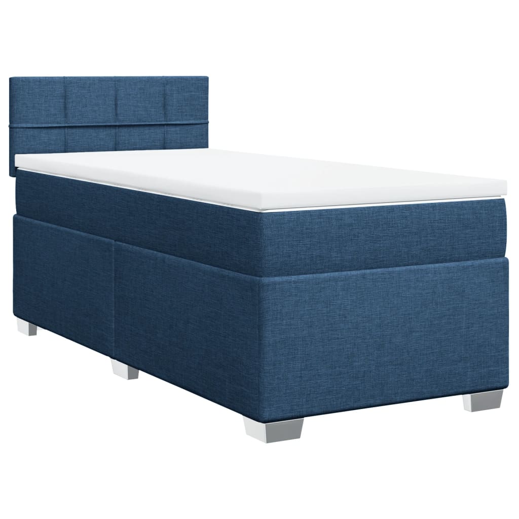Boxspring met matras stof blauw 90x190 cm is nu te koop bij PeponiXL, paradijselijk wonen!