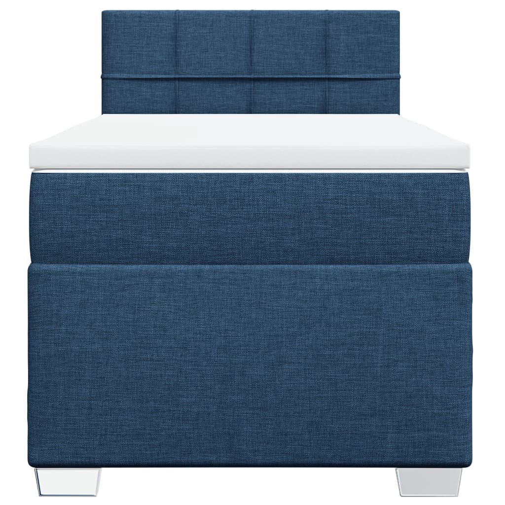 Boxspring met matras stof blauw 90x190 cm is nu te koop bij PeponiXL, paradijselijk wonen!