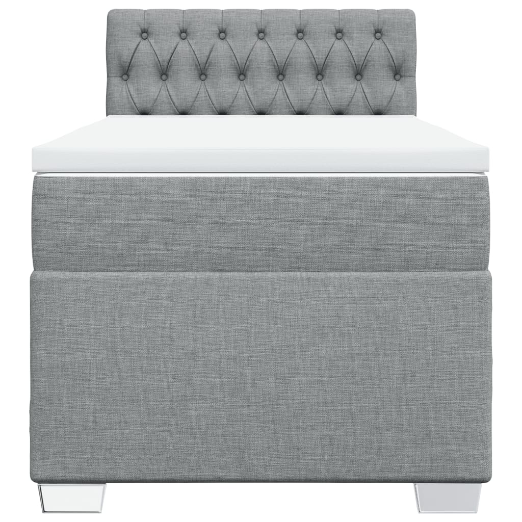 Boxspring met matras stof lichtgrijs 90x190 cm is nu te koop bij PeponiXL, paradijselijk wonen!