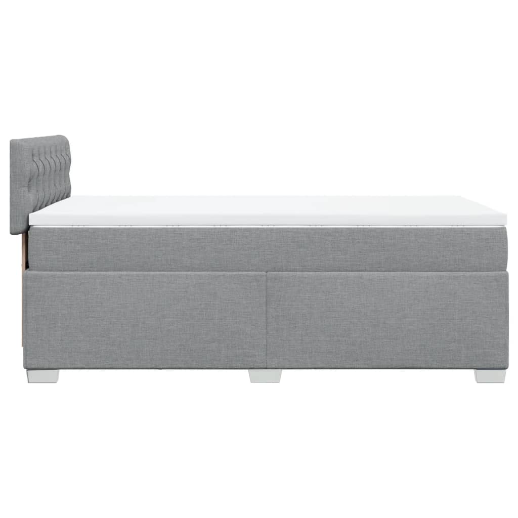Boxspring met matras stof lichtgrijs 90x190 cm is nu te koop bij PeponiXL, paradijselijk wonen!