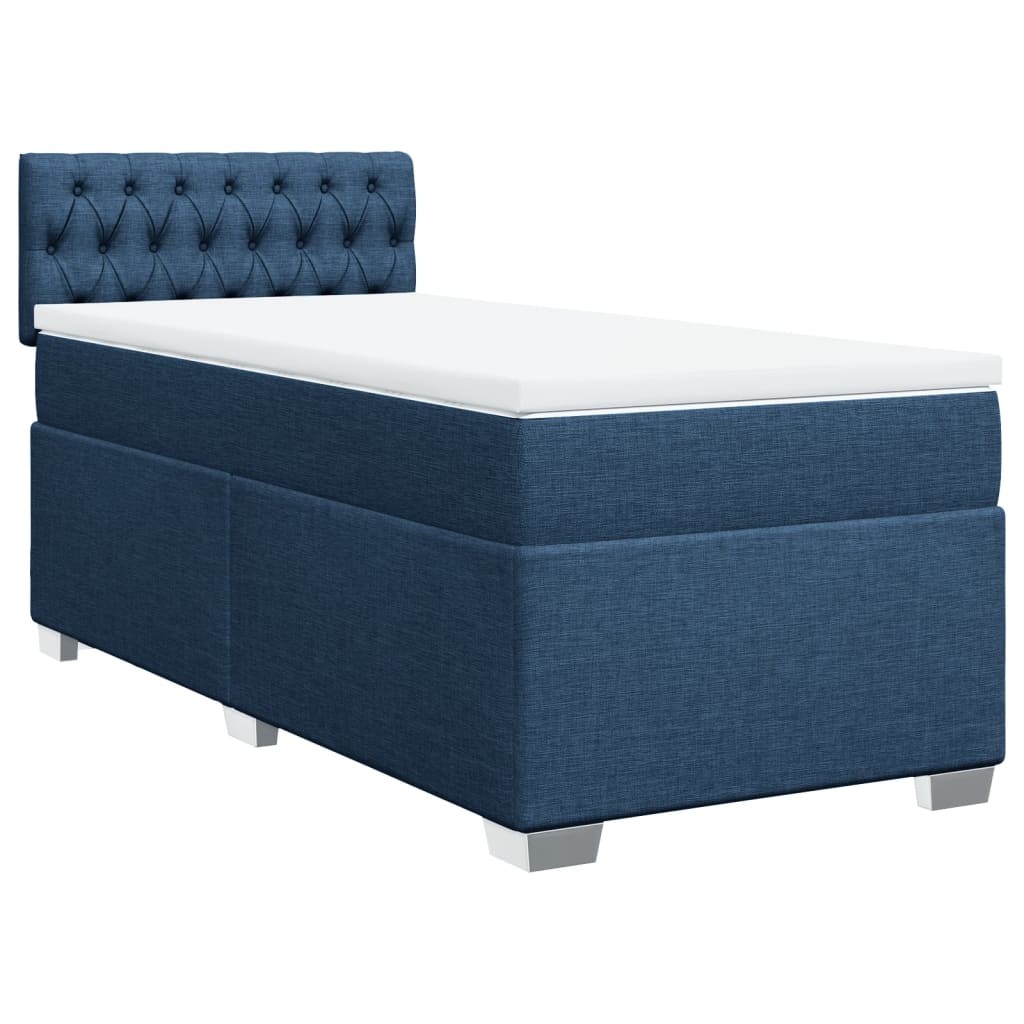 Boxspring met matras stof blauw 90x190 cm is nu te koop bij PeponiXL, paradijselijk wonen!