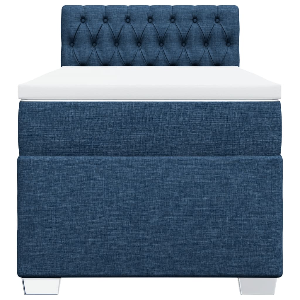 Boxspring met matras stof blauw 90x190 cm is nu te koop bij PeponiXL, paradijselijk wonen!