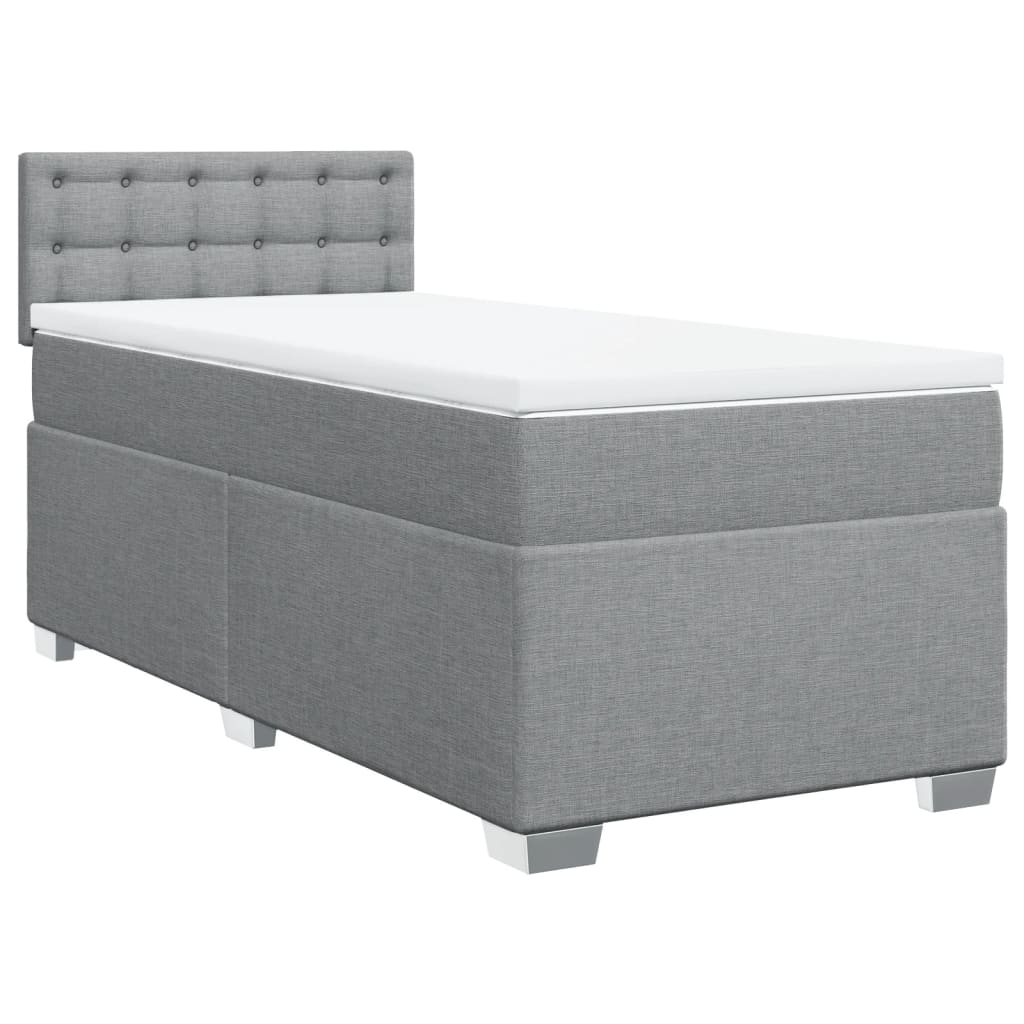 Boxspring met matras stof lichtgrijs 90x190 cm is nu te koop bij PeponiXL, paradijselijk wonen!