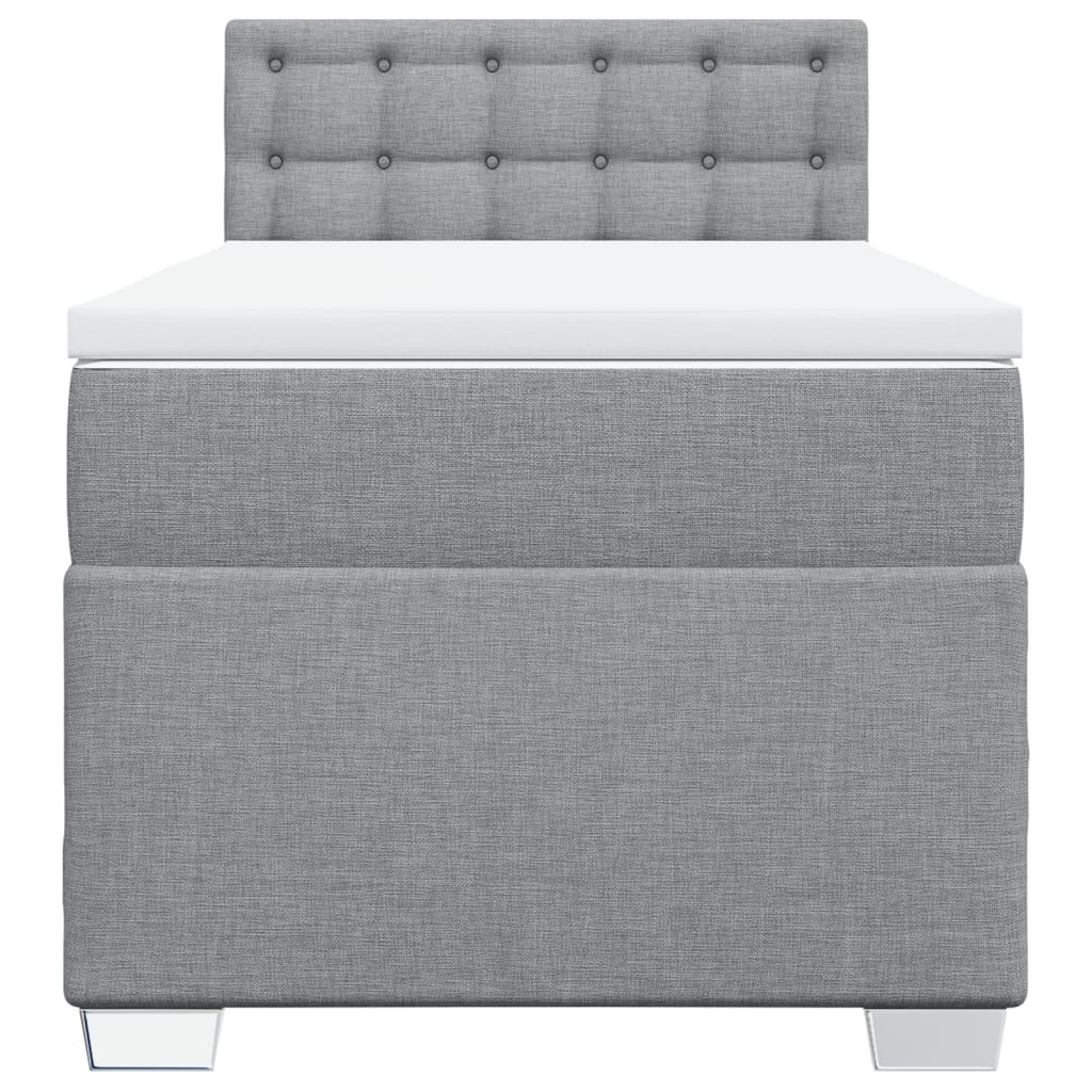 Boxspring met matras stof lichtgrijs 90x190 cm is nu te koop bij PeponiXL, paradijselijk wonen!